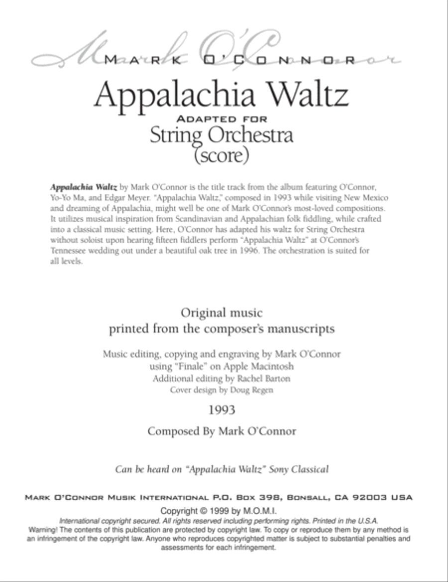 Appalachia Waltz (score -string orchestra) String Orchestra scores gallery preview page 3