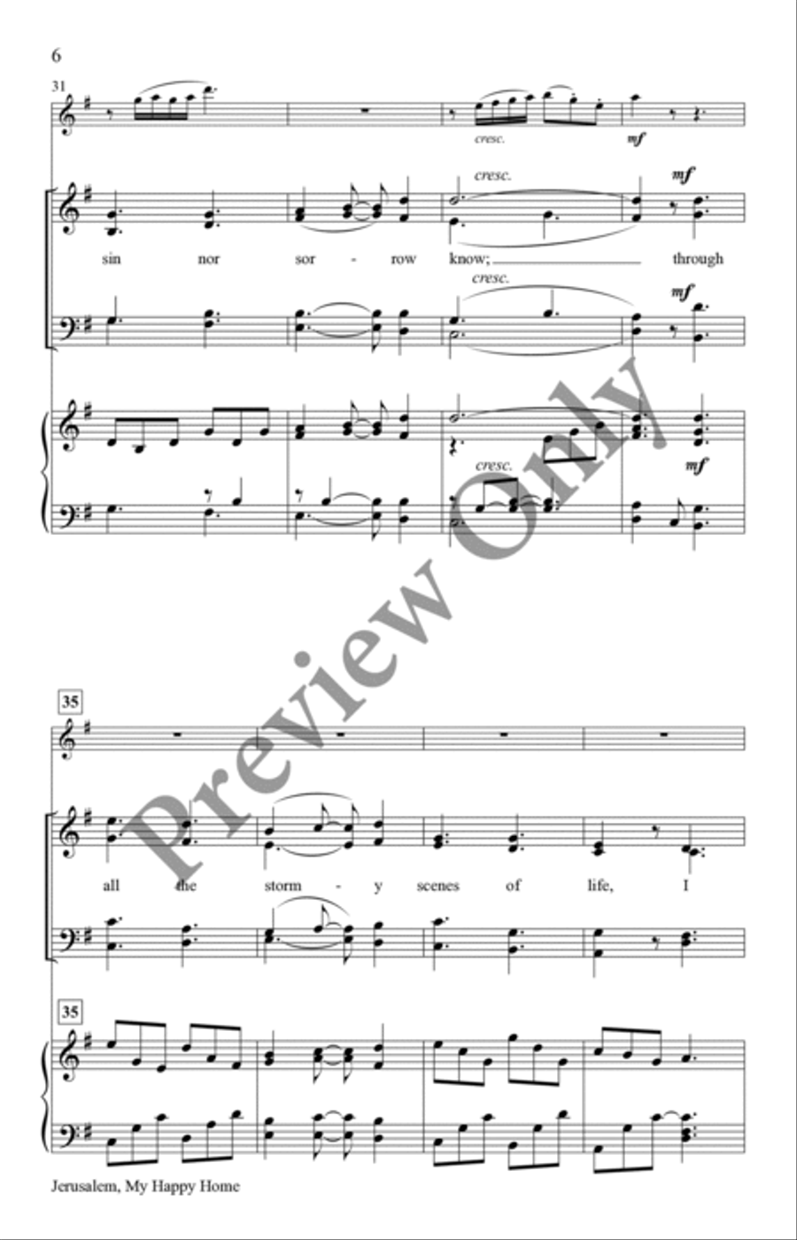 Jerusalem, My Happy Home Jerusalem, My Happy Home 4-Part scores gallery preview page 6