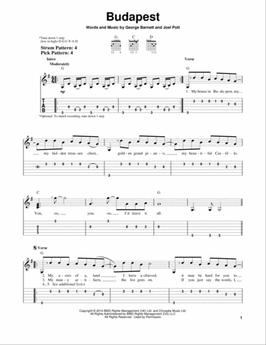 Budapest Acoustic Guitar scores gallery preview page 1