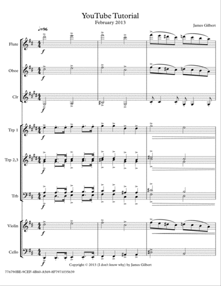 Youtube Tutorial piece Full Orchestra scores gallery preview page 1