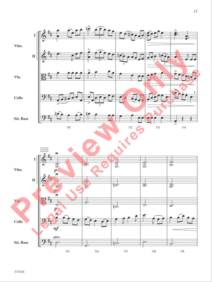 La Betaille (You Little Wild Thing) String Orchestra scores gallery preview page 14