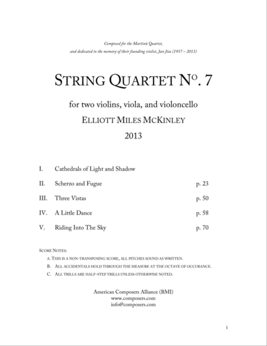 [McKinley] String Quartet No. 7 String Quartet scores gallery preview page 3