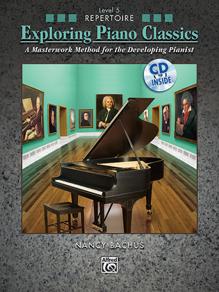 Book cover for Exploring Piano Classics Repertoire, Book 5
