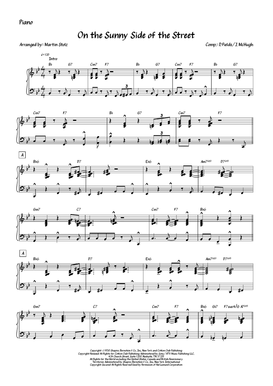 On The Sunny Side Of The Street B-Flat Clarinet scores gallery preview page 5