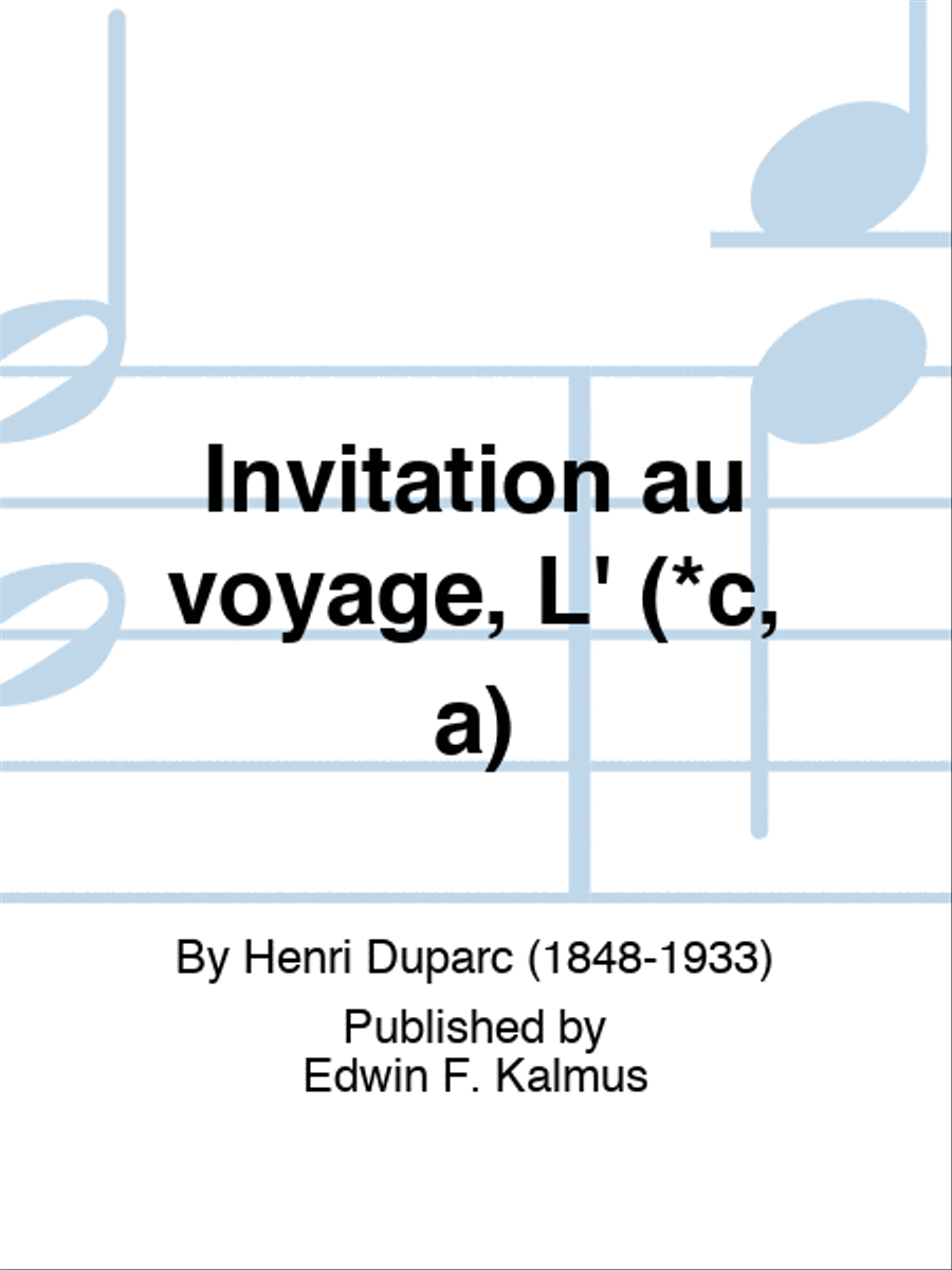 Invitation au voyage, L' (*c, a) Voice scores gallery preview page 1
