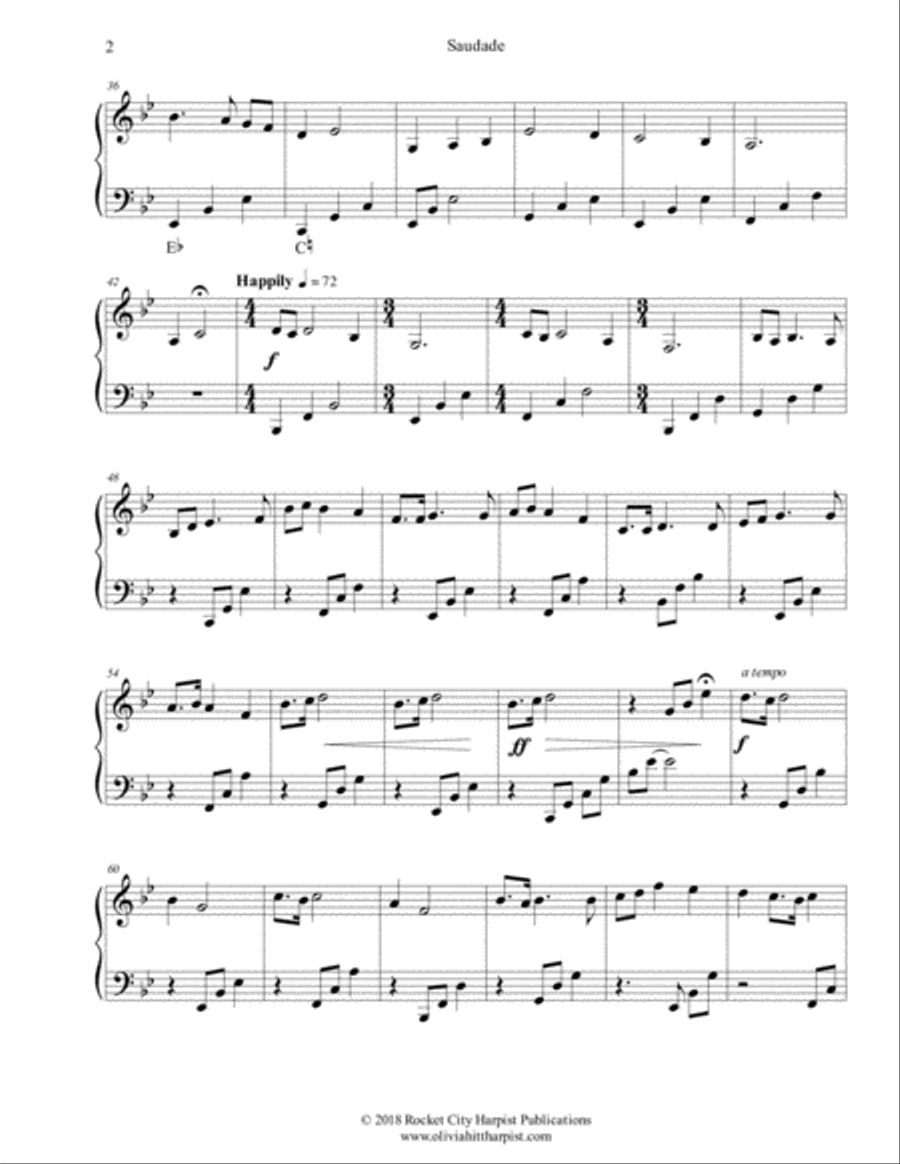 Saudade: A Reminiscence Harp scores gallery preview page 2