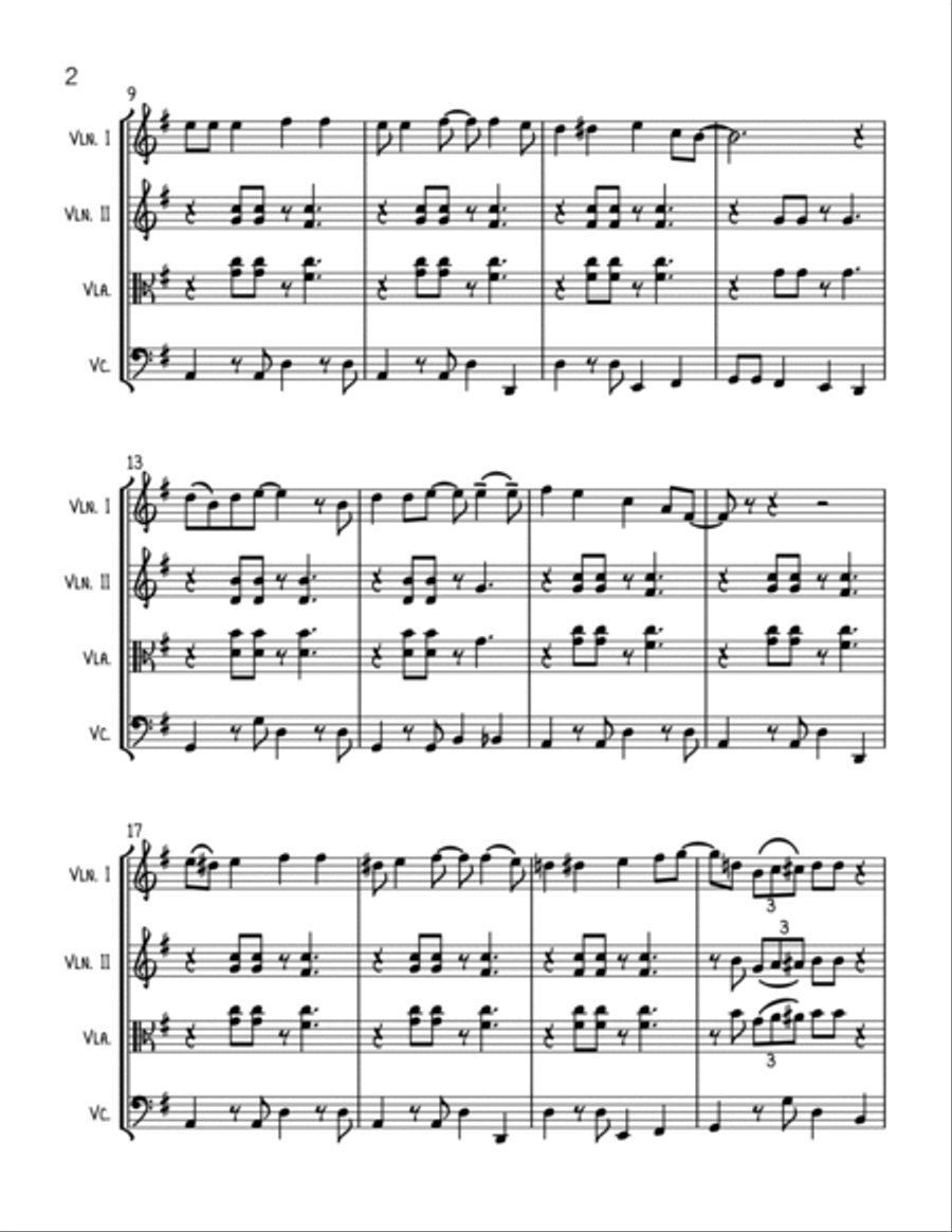 Rockin' Around The Christmas Tree String Trio scores gallery preview page 2