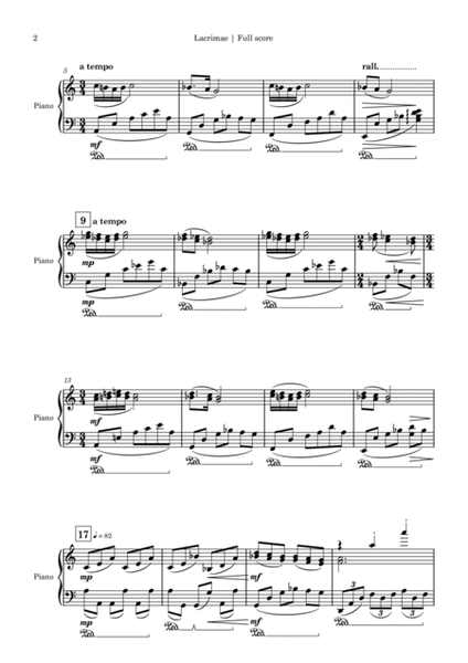 Lacrimae - Dark Academia Preludes, for piano image number null