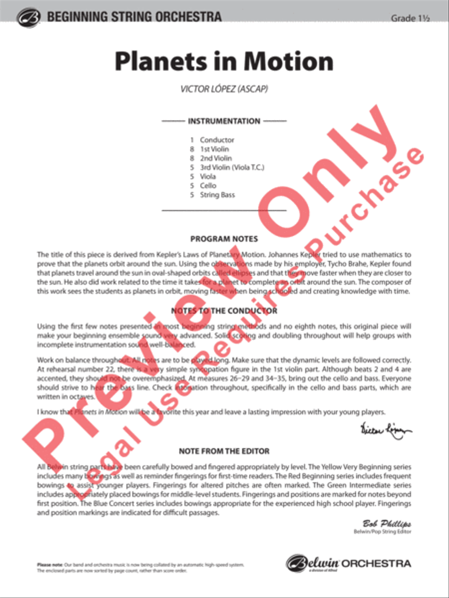 Planets in Motion String Orchestra scores gallery preview page 2