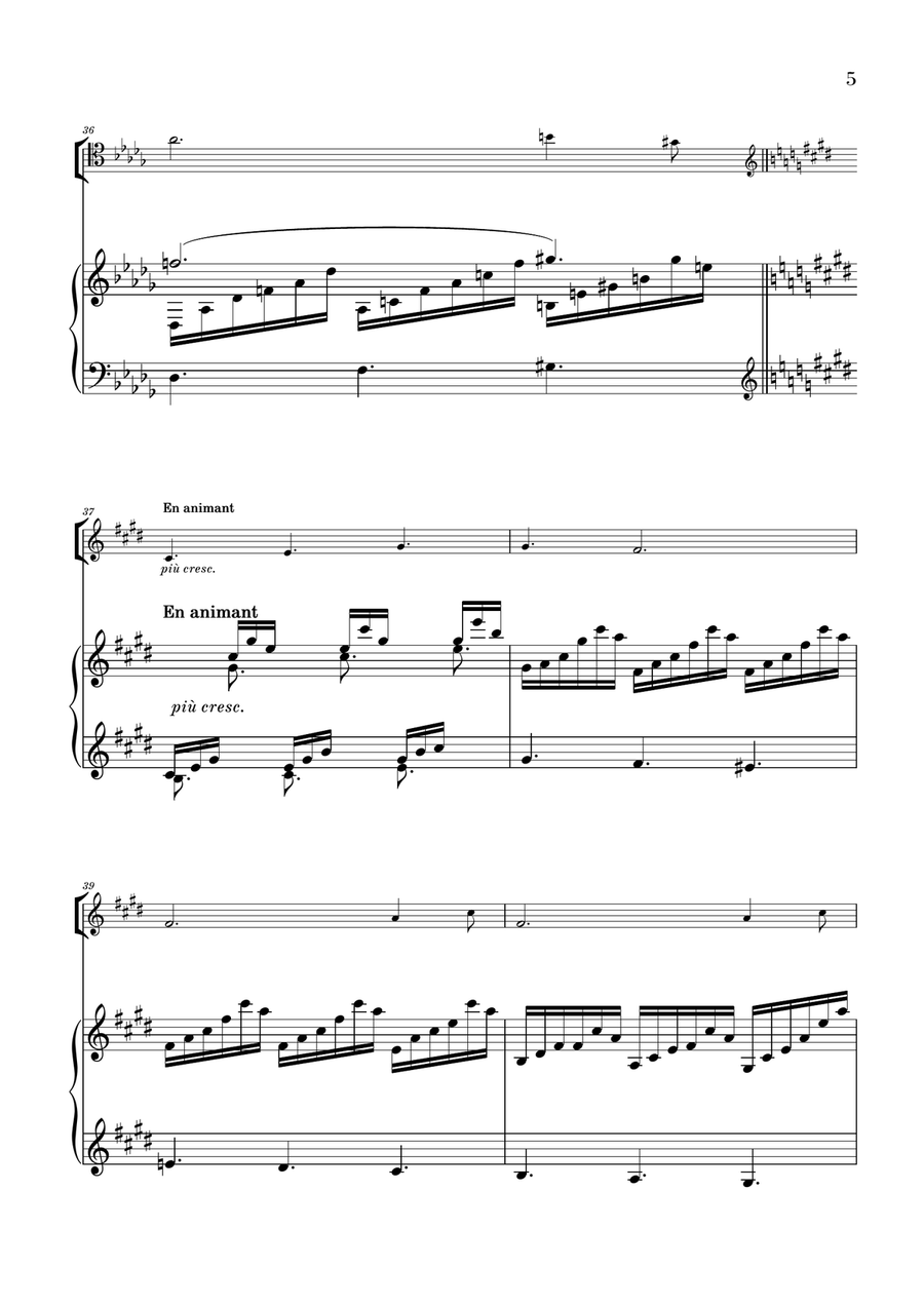 Clair de Lune for Cello and Piano (from Suite Bergamasque) Piano scores gallery preview page 5
