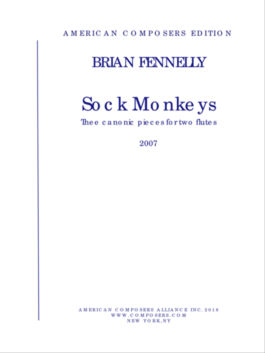 [Fennelly] Sock Monkeys Flute Duet scores gallery preview page 1