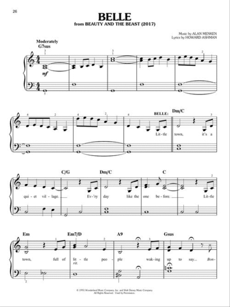 The 40 Most-Streamed Disney Songs Easy Piano scores gallery preview page 8