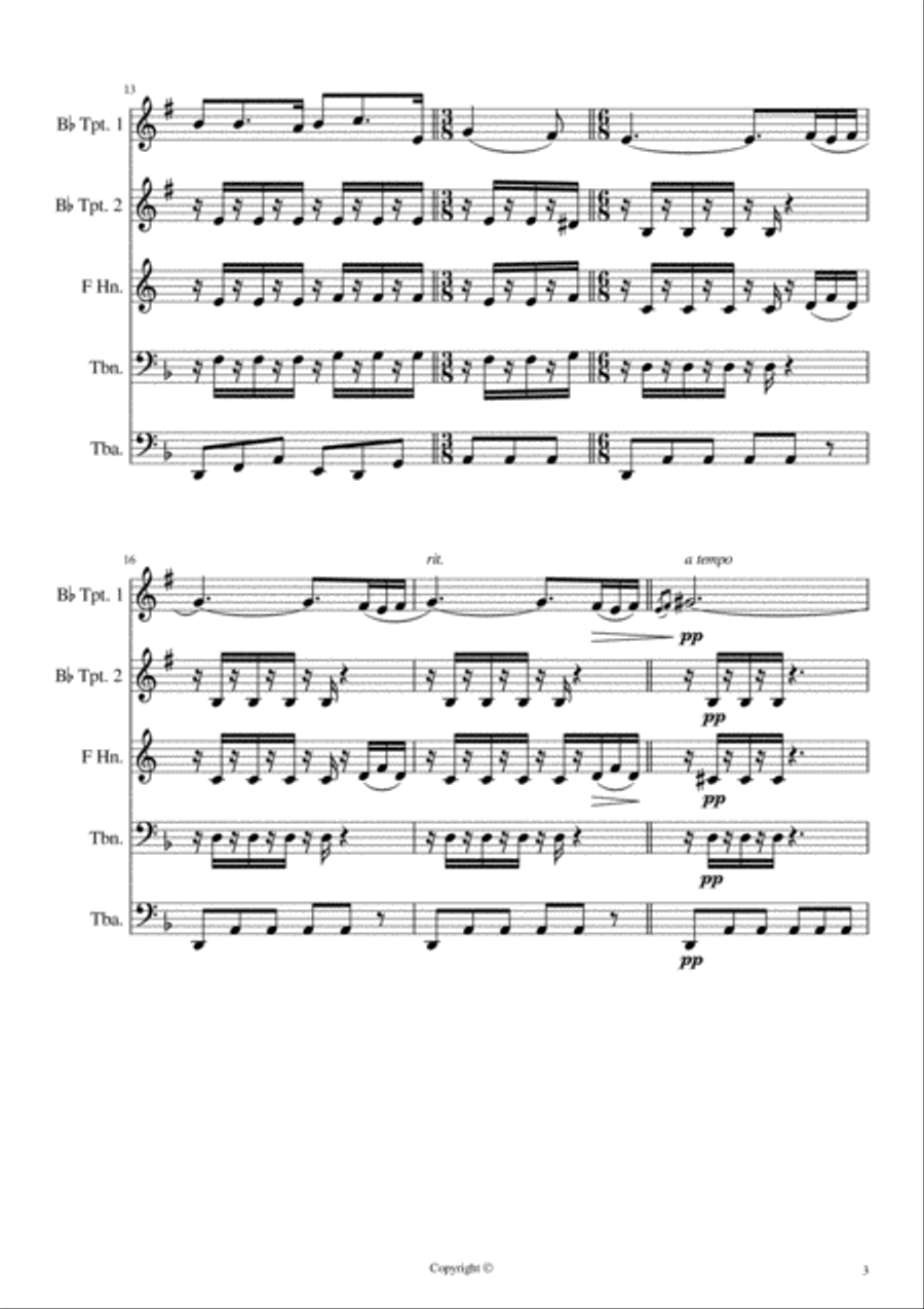 Spanish Dance No. 5 (Playera) - Enrique Granados Brass Ensemble scores gallery preview page 3