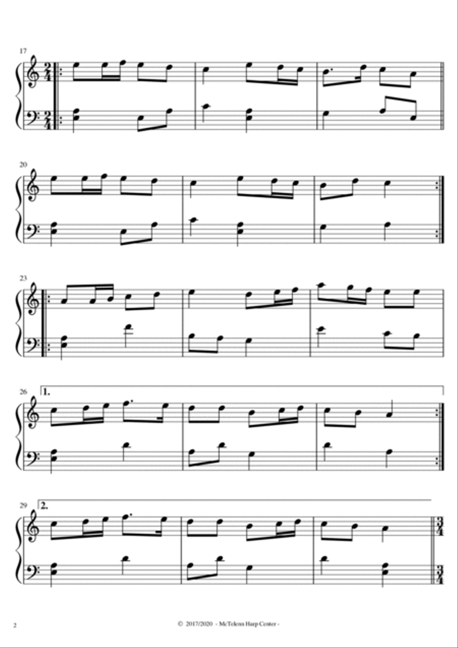 Suite Hanter Dro - 2 breton Tunes - Languidic / Jeune Fille de 15 Ans - intermediate & 27 String Har Harp scores gallery preview page 6