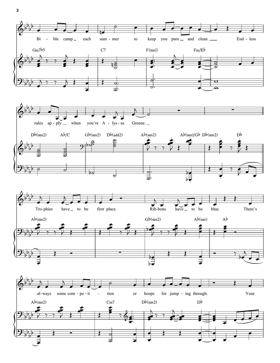 Alyssa Greene (from The Prom: A New Musical) Voice scores gallery preview page 2