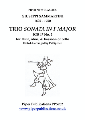 Book cover for GIUSEPPT SAMMARTINI: TRIO SONATA IN F MAJOR IGS 47 No.2 for flute, oboe & bassoon or cello
