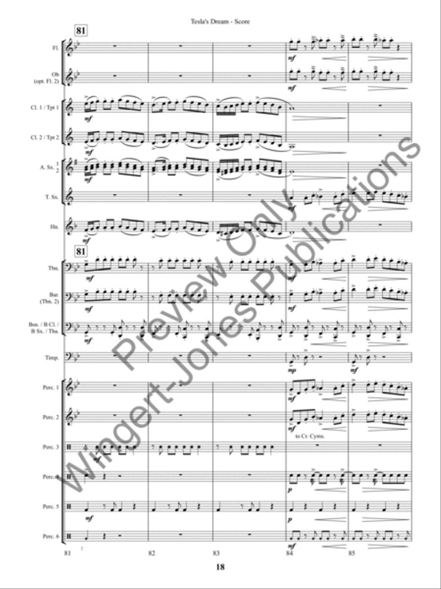 Tesla's Dream (Score) Concert Band scores gallery preview page 21