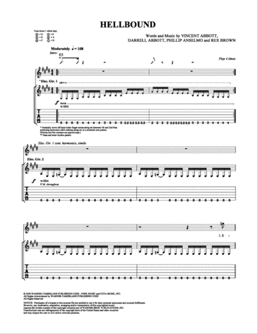 Hellbound Electric Guitar scores gallery preview page 1