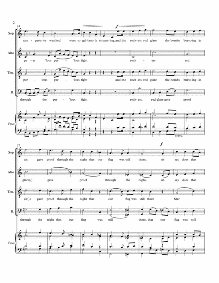 Star-Spanged Banner for SATB, version 1, op. 32, #3