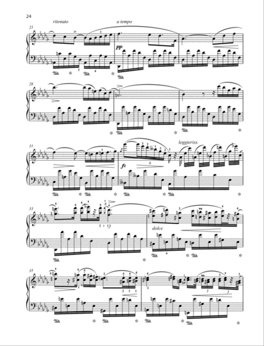 Nocturne D-flat major Piano Solo scores gallery preview page 4