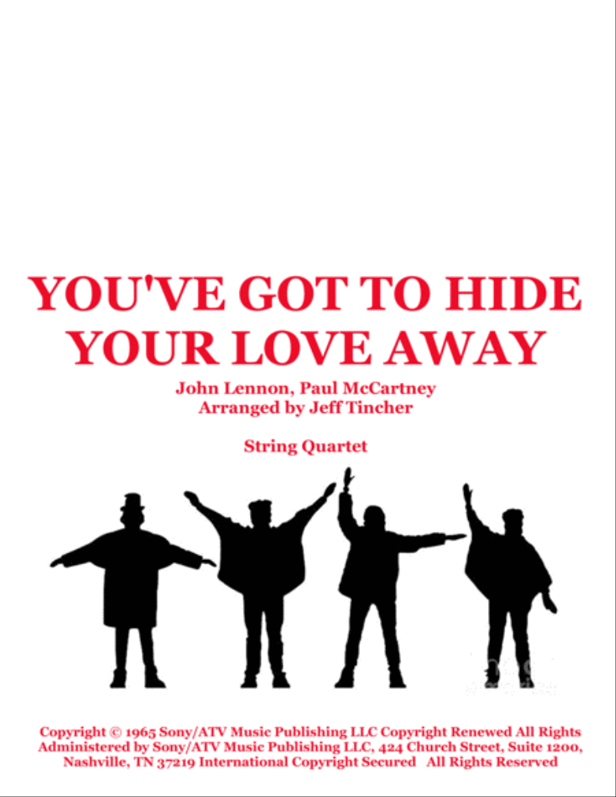 You've Got To Hide Your Love Away String Quartet scores gallery preview page 1