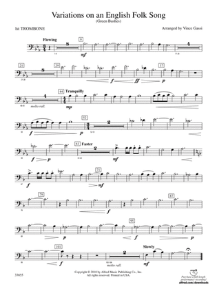 Variations on an English Folk Song: 1st Trombone