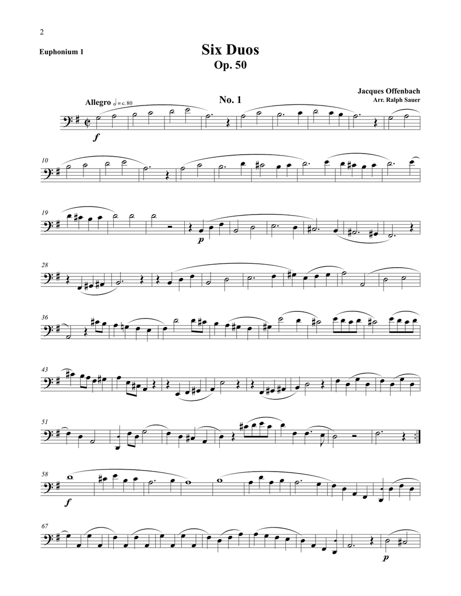 Six Duos for Euphoniums Brass Duet scores gallery preview page 2