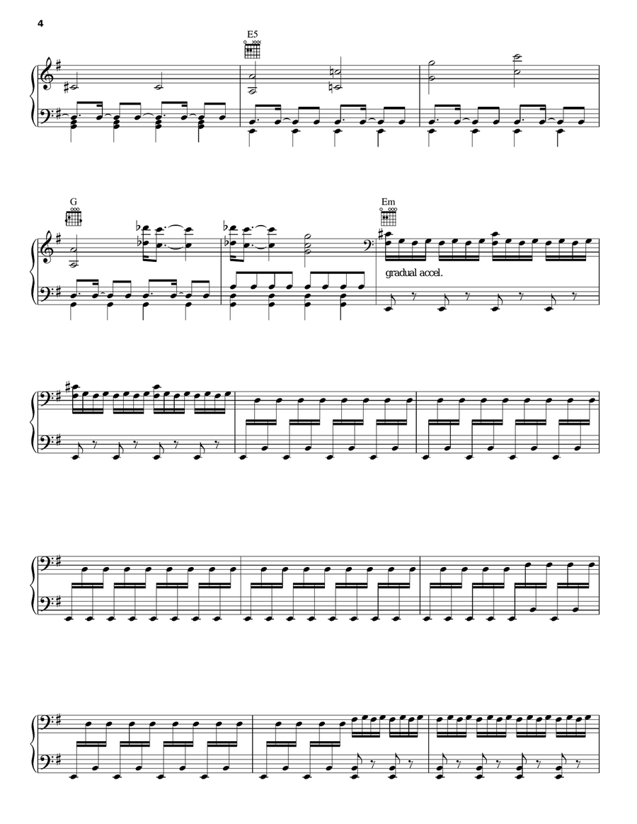 The Line Piano, Vocal, Guitar scores gallery preview page 4