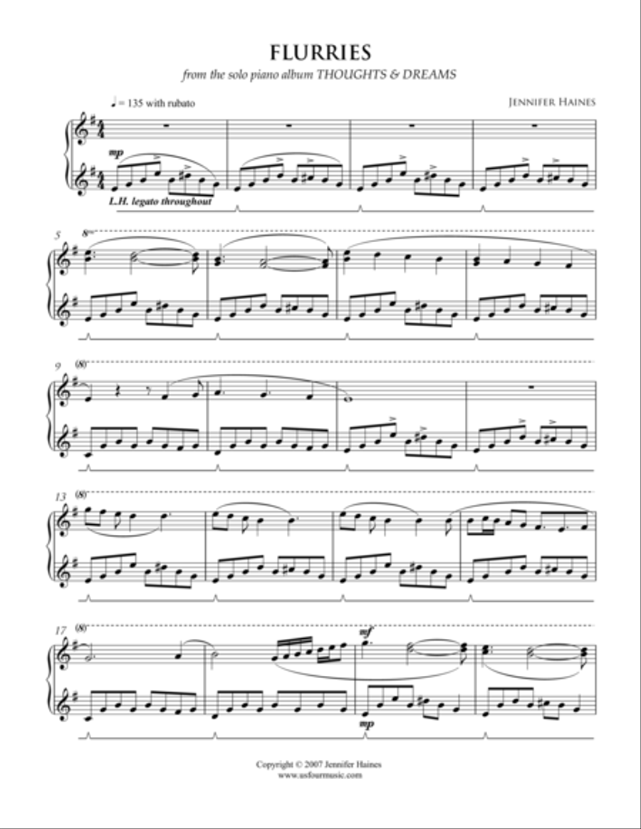 Flurries Piano Solo scores gallery preview page 1