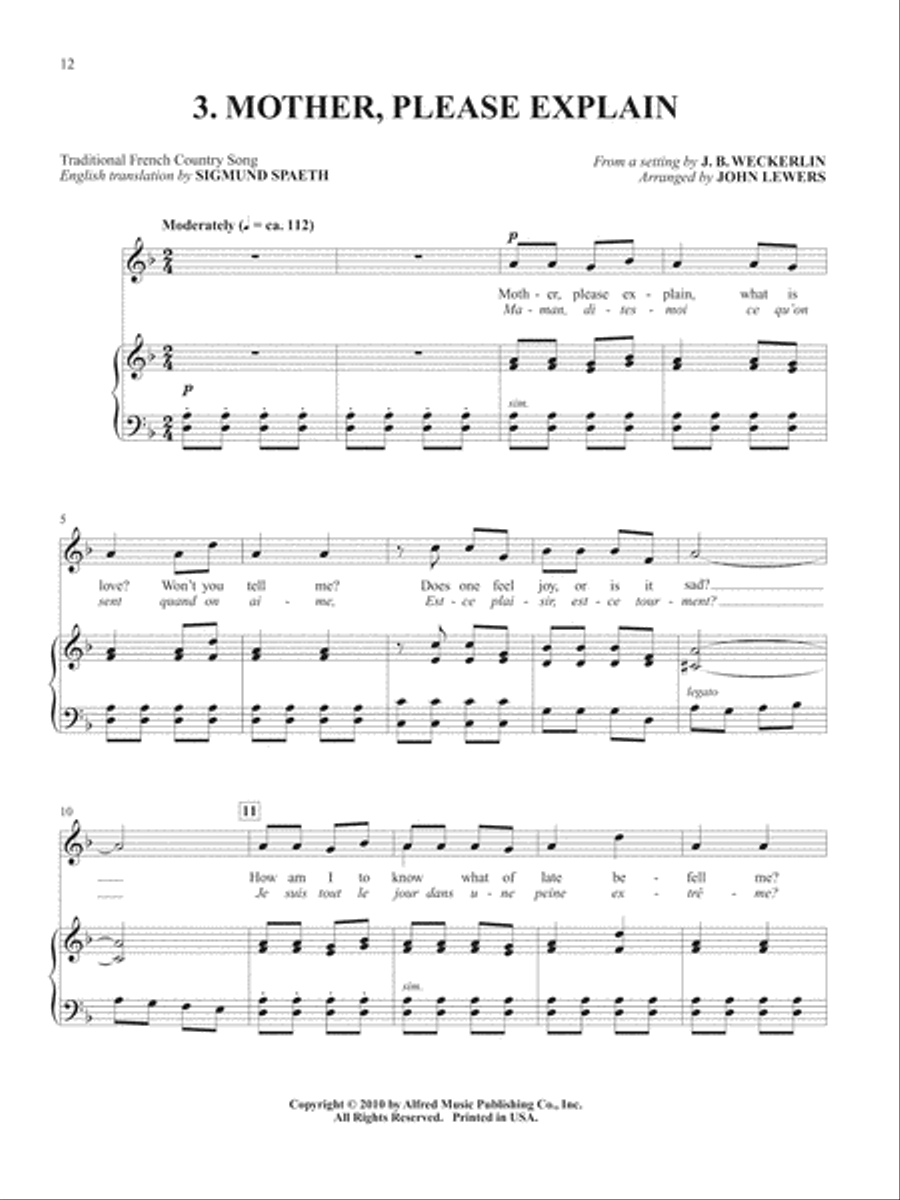 Songs of Love, Music, and Nature Voice scores gallery preview page 3