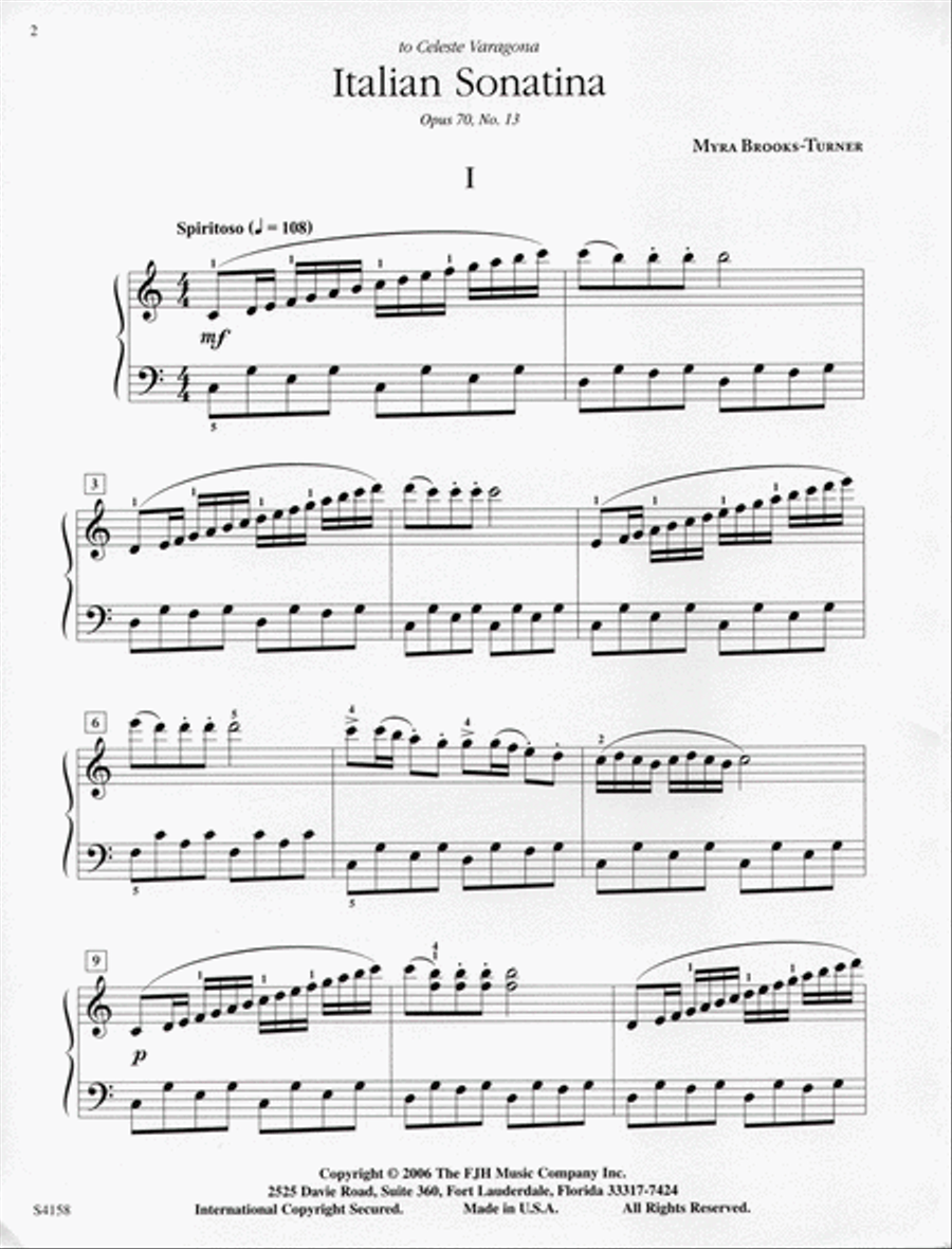Italian Sonatina, Op. 70, No. 13 Piano Solo scores gallery preview page 3