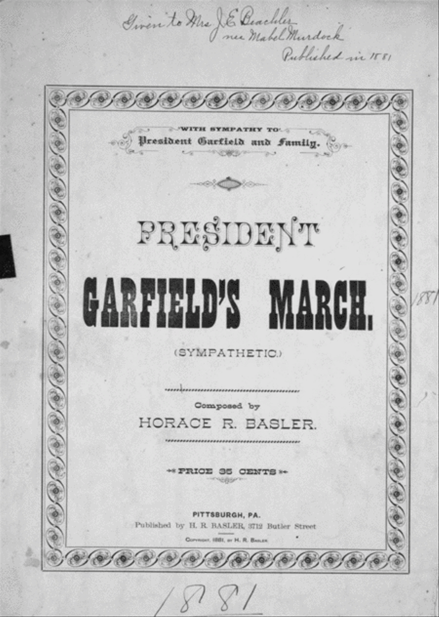 President Garfield's Funeral March. (Sympathetic) Piano Solo scores gallery preview page 1