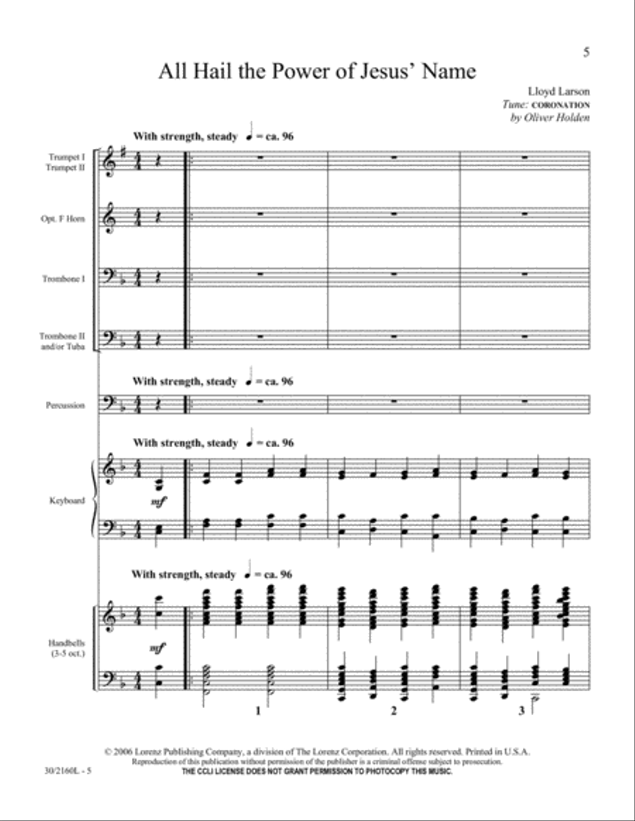 Enhancements for Congregational Singing - Brass and Perc. Score and Parts - Digi Piano scores gallery preview page 5