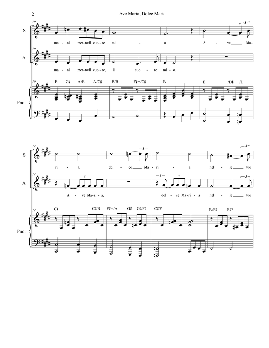 Ave Maria, Dolce Maria SA scores gallery preview page 2