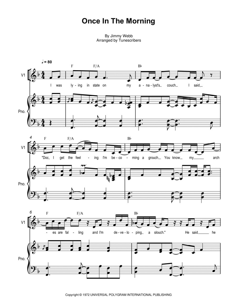 Once In The Morning Voice scores gallery preview page 1