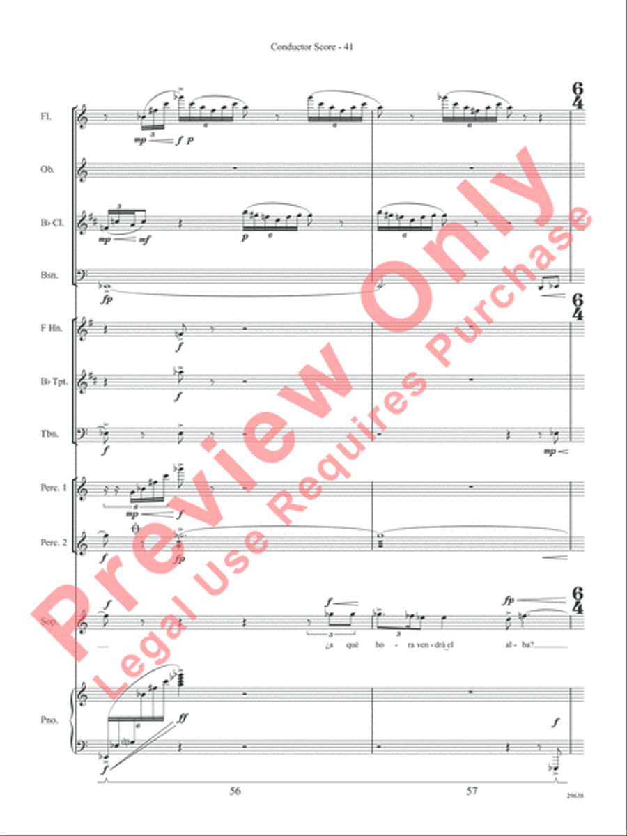 Three Spanish Songs (for Soprano and Wind Ensemble) Concert Band scores gallery preview page 46