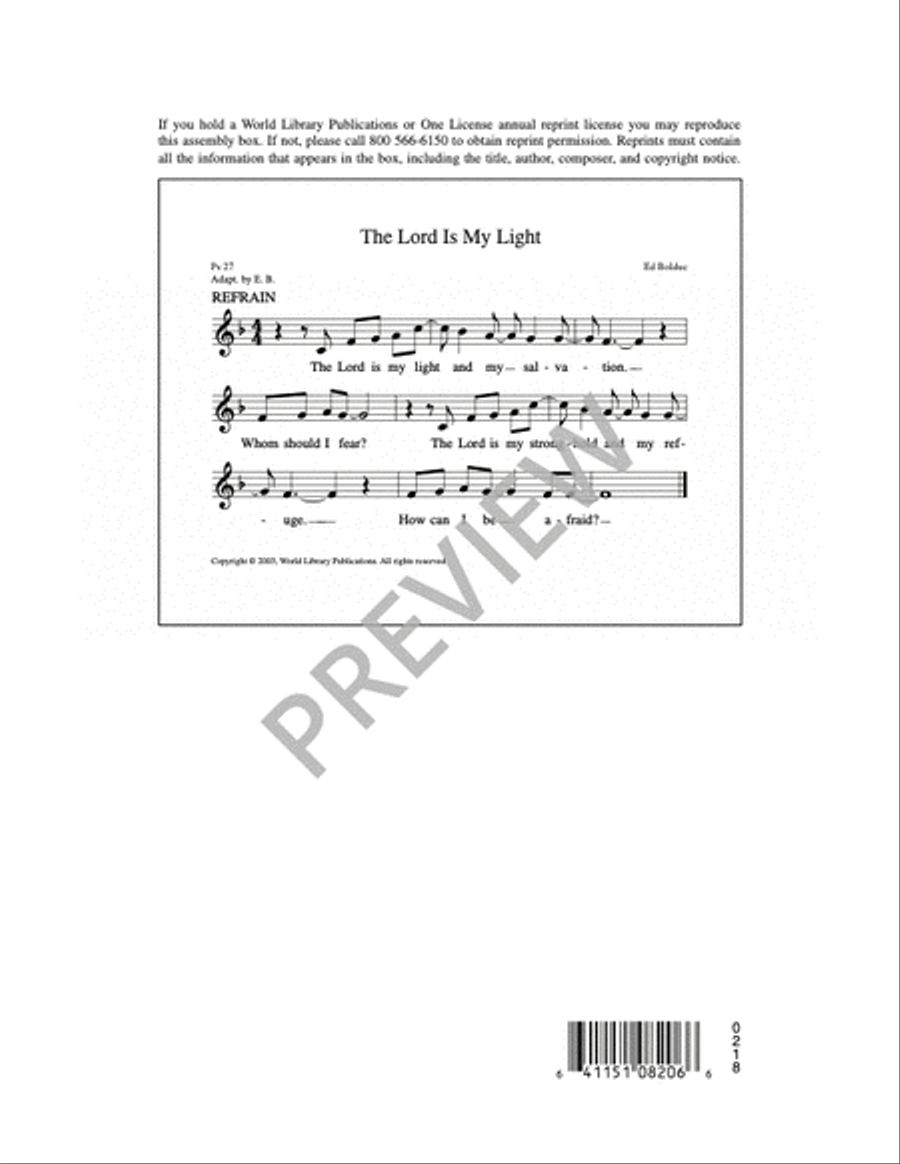 The Lord is My Light Unison Choir scores gallery preview page 9