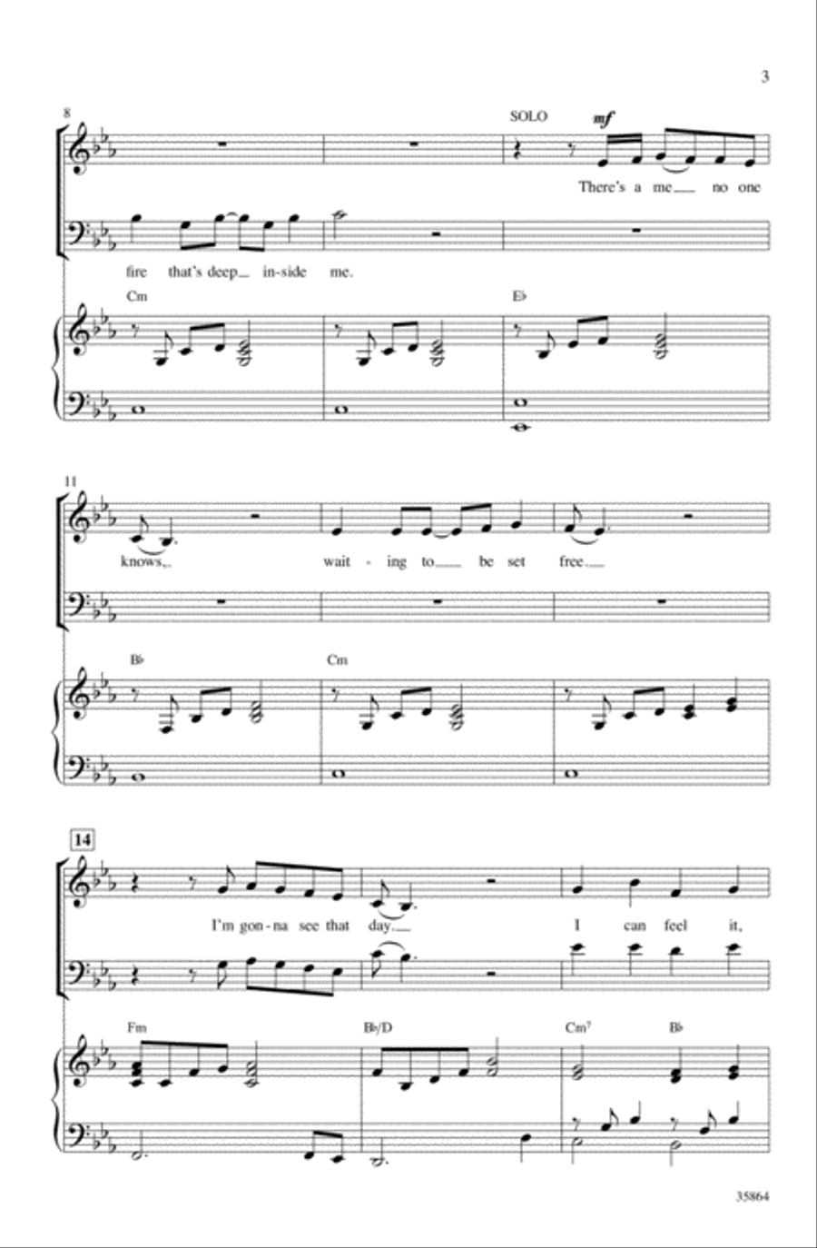 Born to Be Somebody (from Never Say Never) 3-Part scores gallery preview page 2