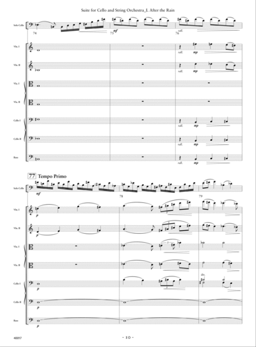Suite for Cello and String Orchestra String Orchestra scores gallery preview page 7