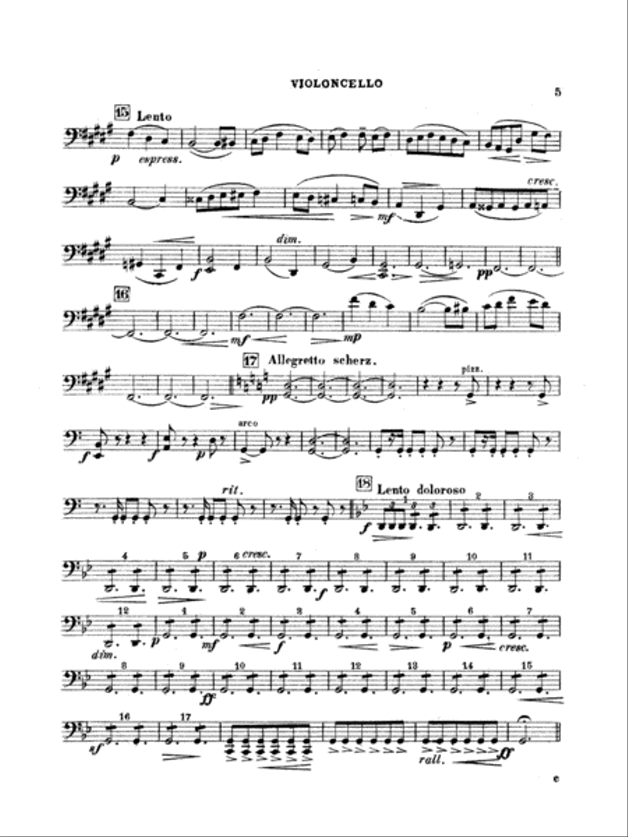 String Quartet in D Major (1907): Cello String Quartet scores gallery preview page 5