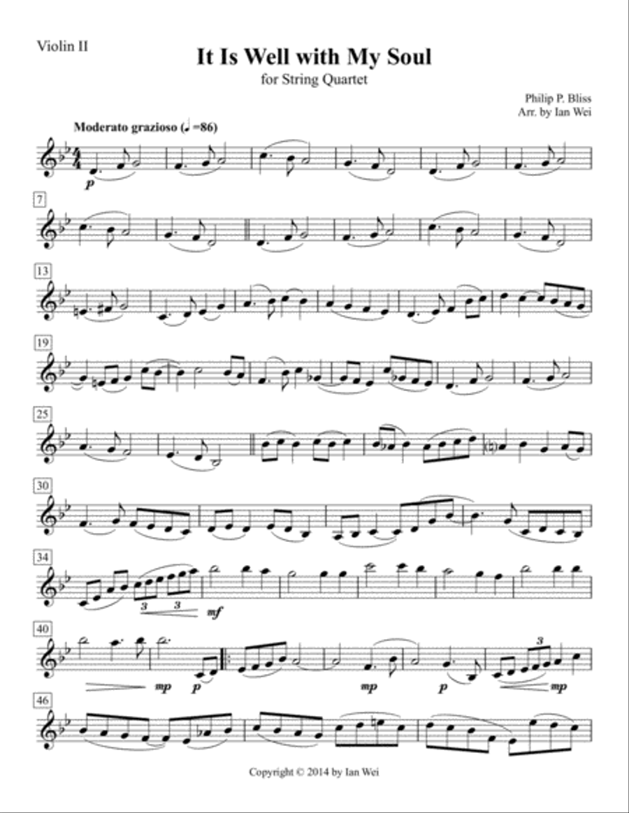 It Is Well with My Soul for String Quartet String Quartet scores gallery preview page 3