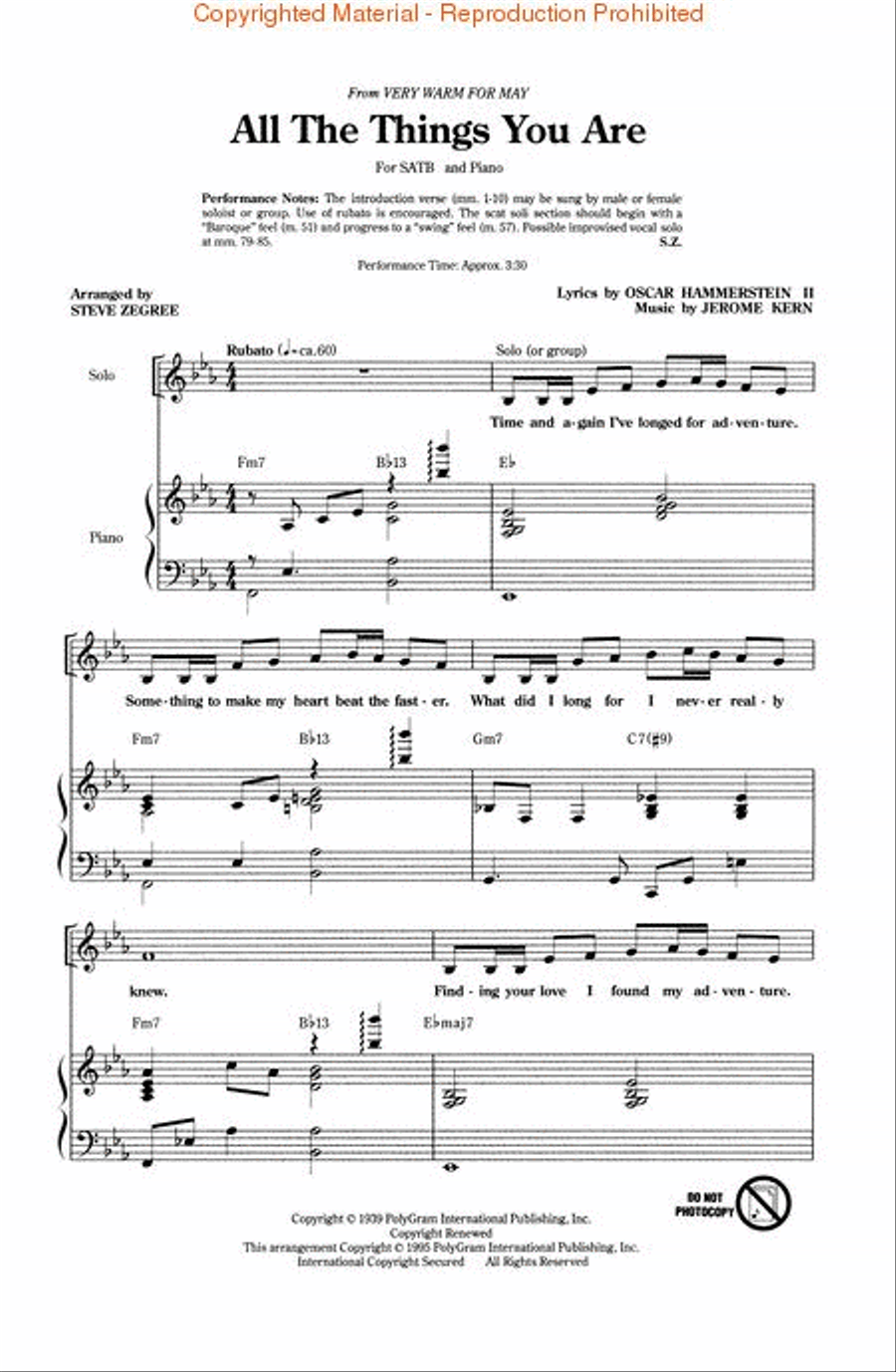 All the Things You Are All the Things You Are 4-Part scores gallery preview page 2