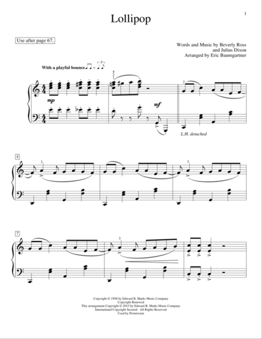 Lollipop Lollipop Piano Method scores gallery preview page 1