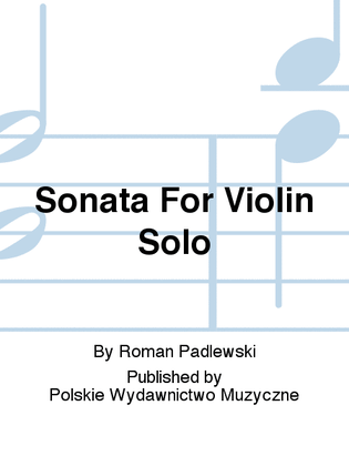 Book cover for Sonata For Violin Solo