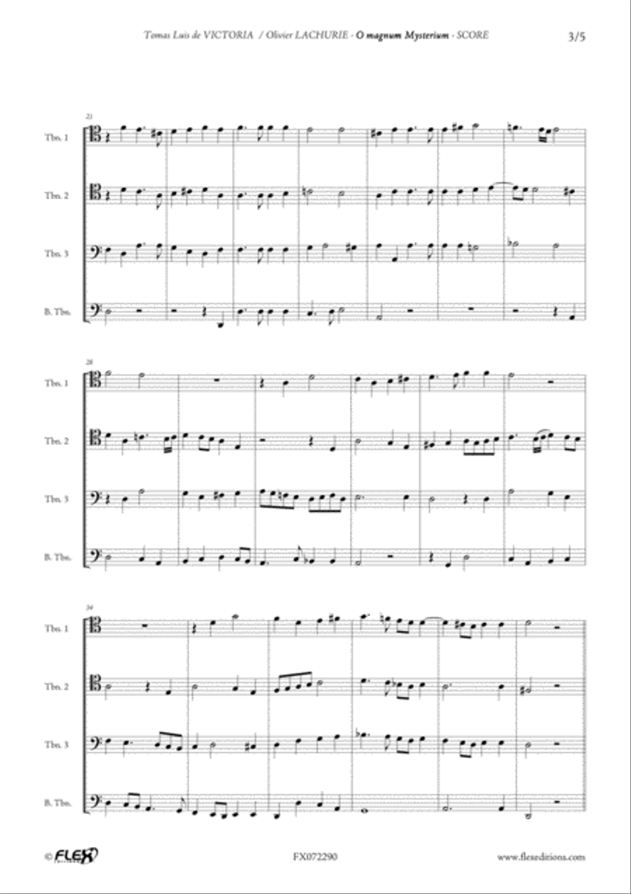 O Magnum Mysterium Trombone Quartet scores gallery preview page 3