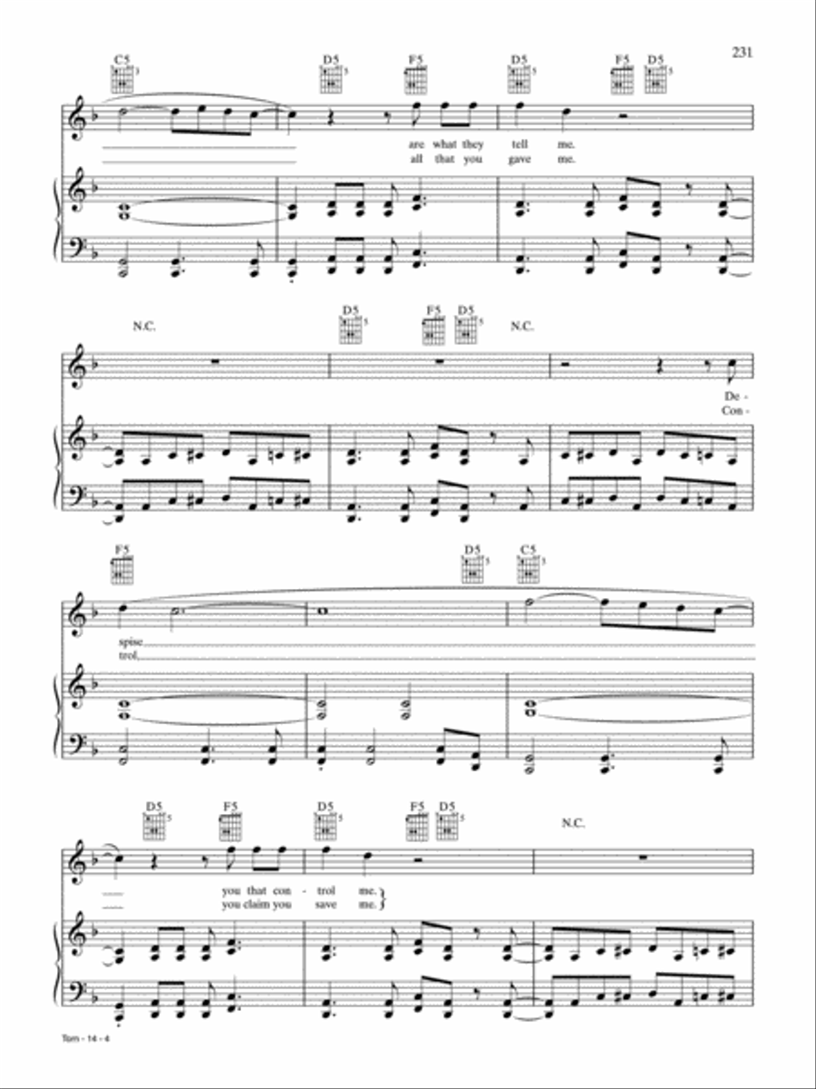 Torn Piano, Vocal, Guitar scores gallery preview page 4