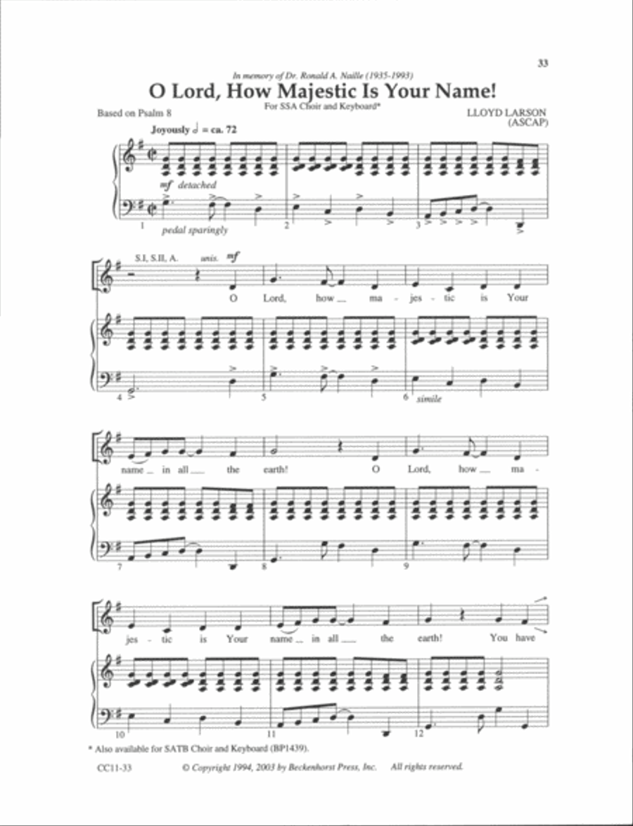 Small Choir Collection - Lloyd Larson SSA SSA scores gallery preview page 2