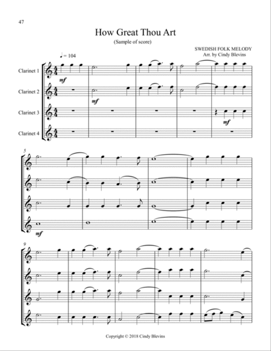 12 Favorite Hymns, Clarinet Quartet image number null