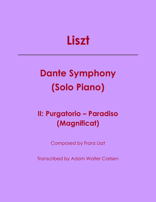 Liszt Purgatorio - Paradiso Dante Symphony Solo Piano