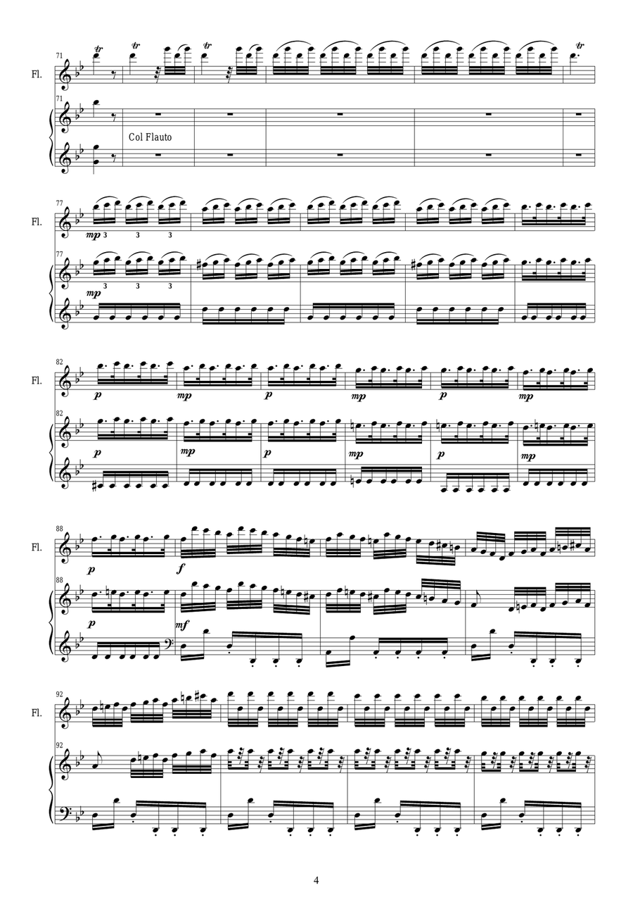Vivaldi - Concerto in G minor 'Summer' RV 315 Op.8 No. 2 Flute Solo scores gallery preview page 4